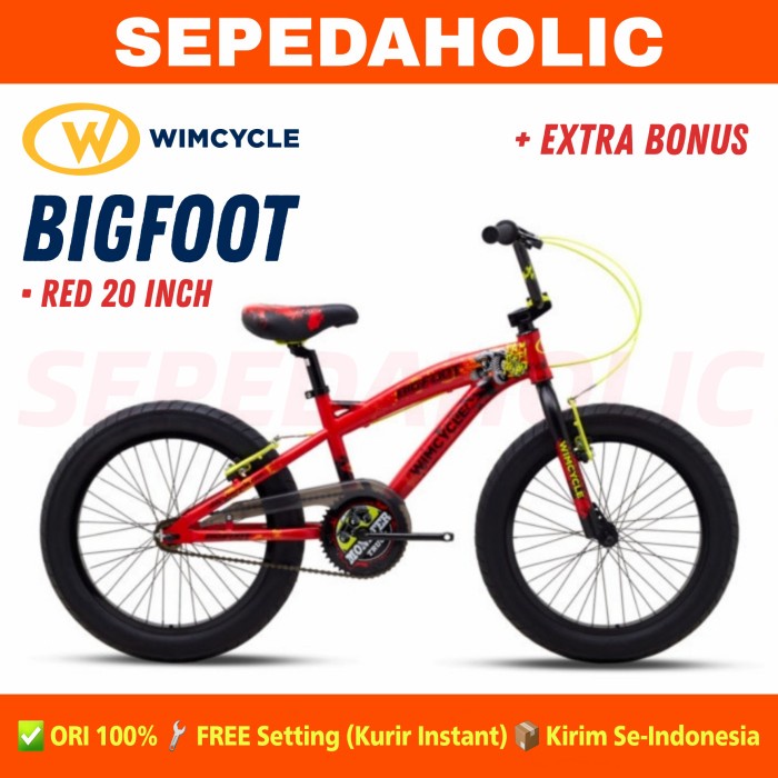 Terlaris Sepeda Bmx 20 Inch Wimcycle Big Foot Bigfoot Ban Jumbo 3.0