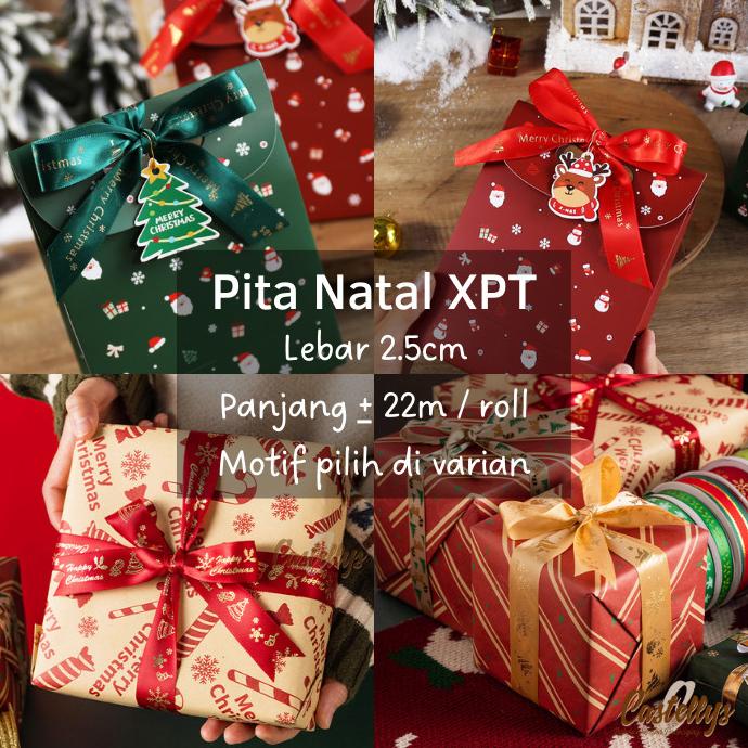 

$+$+$+$+] Pita Merry Christmas XPT Hiasan Box Hampers Hadiah Kado Natal Souvenir