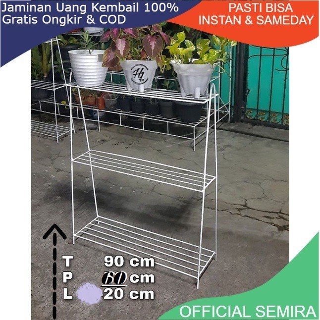 RAK BESI POT BUNGA 3 SUSUN TANAMAN HIAS/RAK SEPATU MODERN/STANDING POT