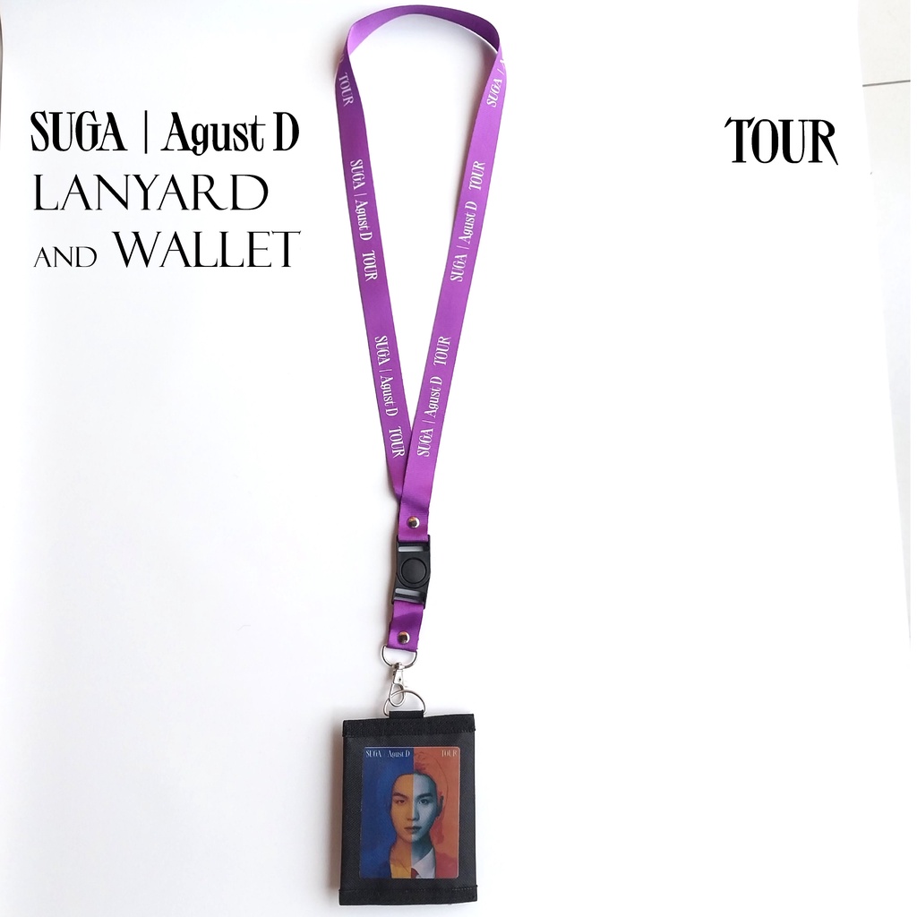 SUGA AGUST D WORLD TOUR DOMPET KARTU TALI LANYARD WORLD TOUR HANGING WALLET