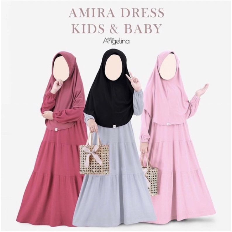 AMIRA DRES KIDS KAYLA DRESS KIDS EGGPLANT SIZE 2-4Y ATELIER ANGELINA