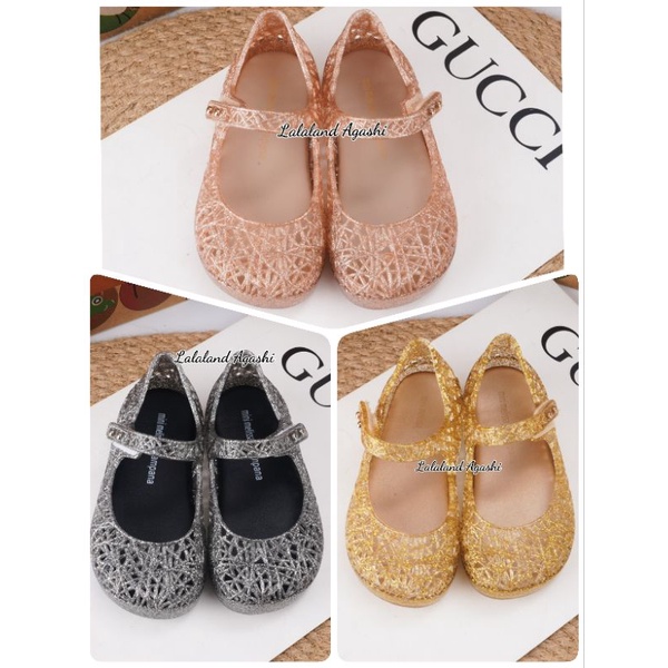 sepatu mini melissa Campana gold/silver/rosegold