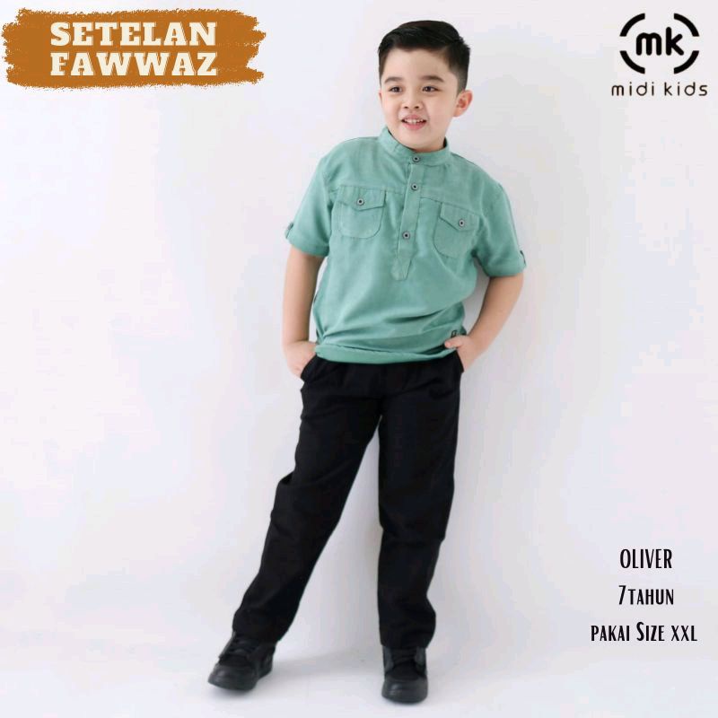 set kokoh fawwaz stelan kokoh anak laki laki/kokoh sage