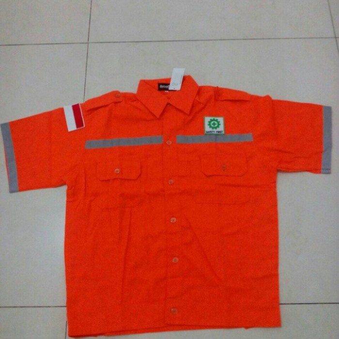 Wearpack Safety Lengan Pendek Baju Seragam Kerja Proyek Safety K3 - Bi