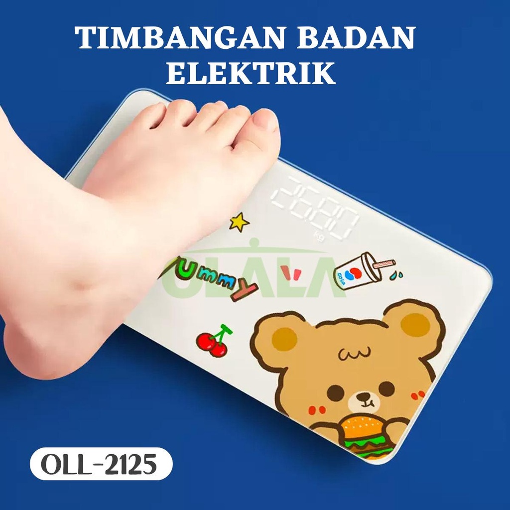 TIMBANGAN BADAN KACA DIGITAL BODY ELEKTRONIK KARAKTER OLL-2125