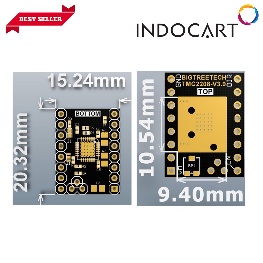 INDOCART Driver-Stepper Motor 3D Printer Bigtreetech TMC2208 V3.0 UART