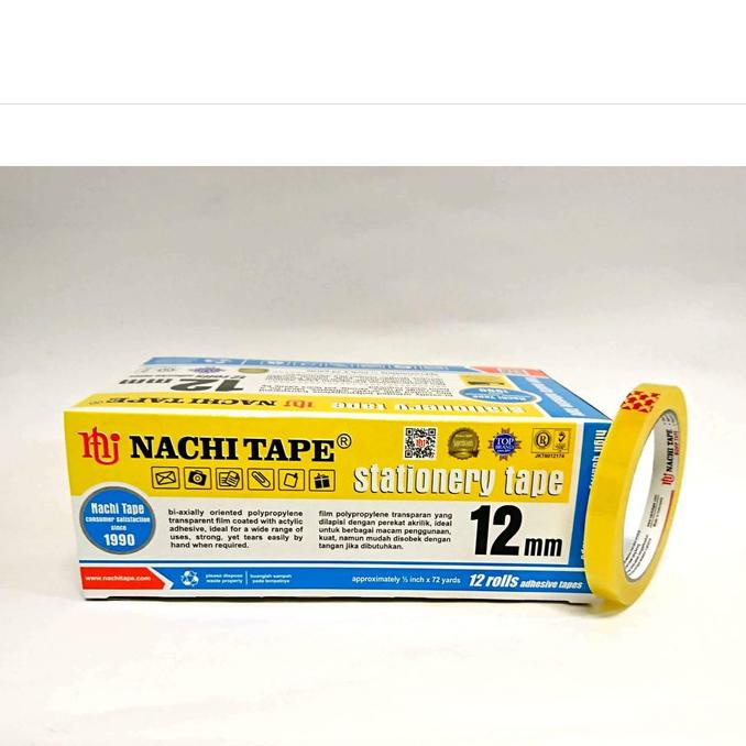 

DISKON Nachi Selotip Stationery Yellow Inner Dus 12 mm x 72 yard (12 Pcs)