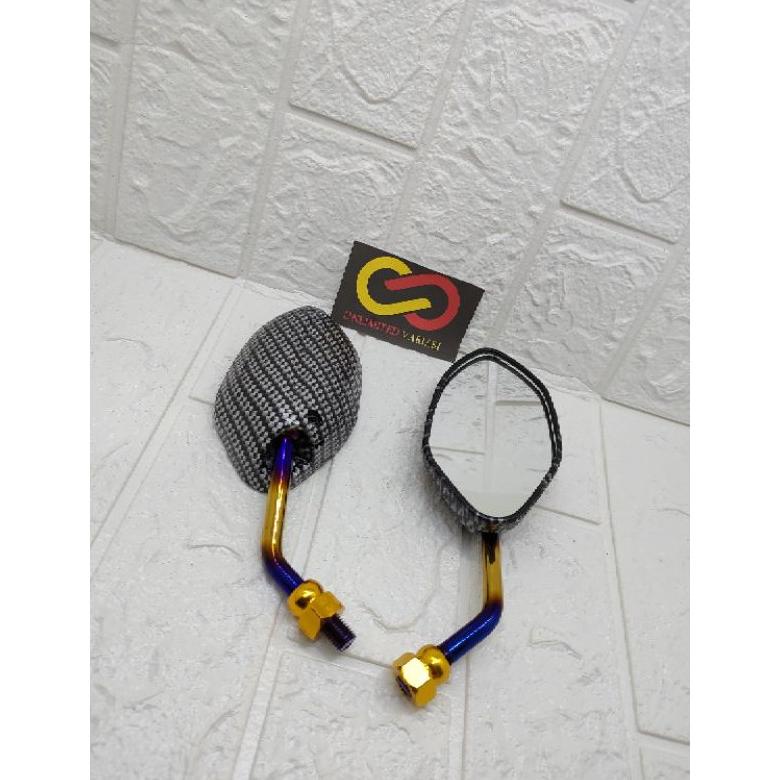 ( COD ) spion Beat mini Twotone Karbon - Spion Honda karbon mini Twotone Beat Vario Scoopy Blade Sup