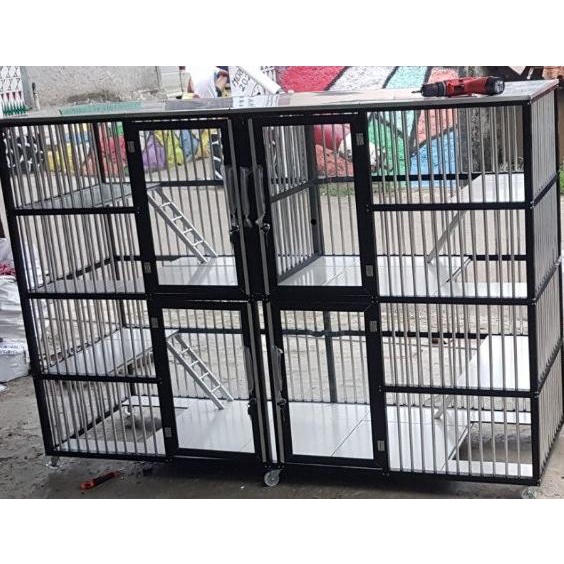Kandang Kucing Jumbo 4 Pintu / Kandang Kucing Aluminium /Kandang Hewan Agung.Santoso2