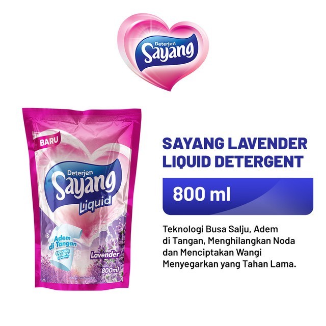 Promo Harga Sayang Liquid Detergent Lavender 800 ml - Shopee