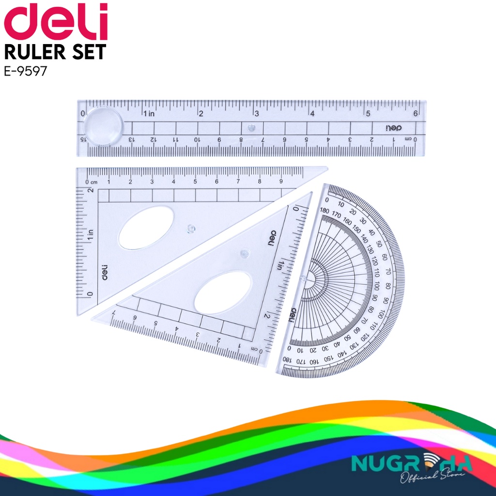 

PENGGARIS MISTAR PLASTIK SET 15 CM SEKOLAH DRAFTIG RULLER DELI 9597