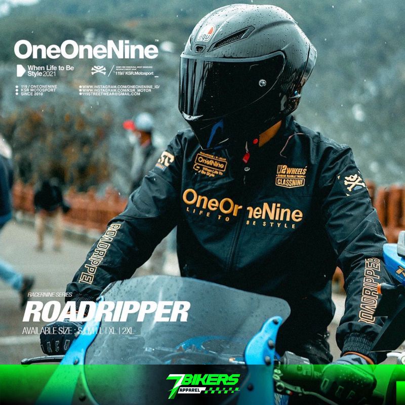 JACKET ONEONENINE.ID RACERNINE ROAD RIPPER BLACK