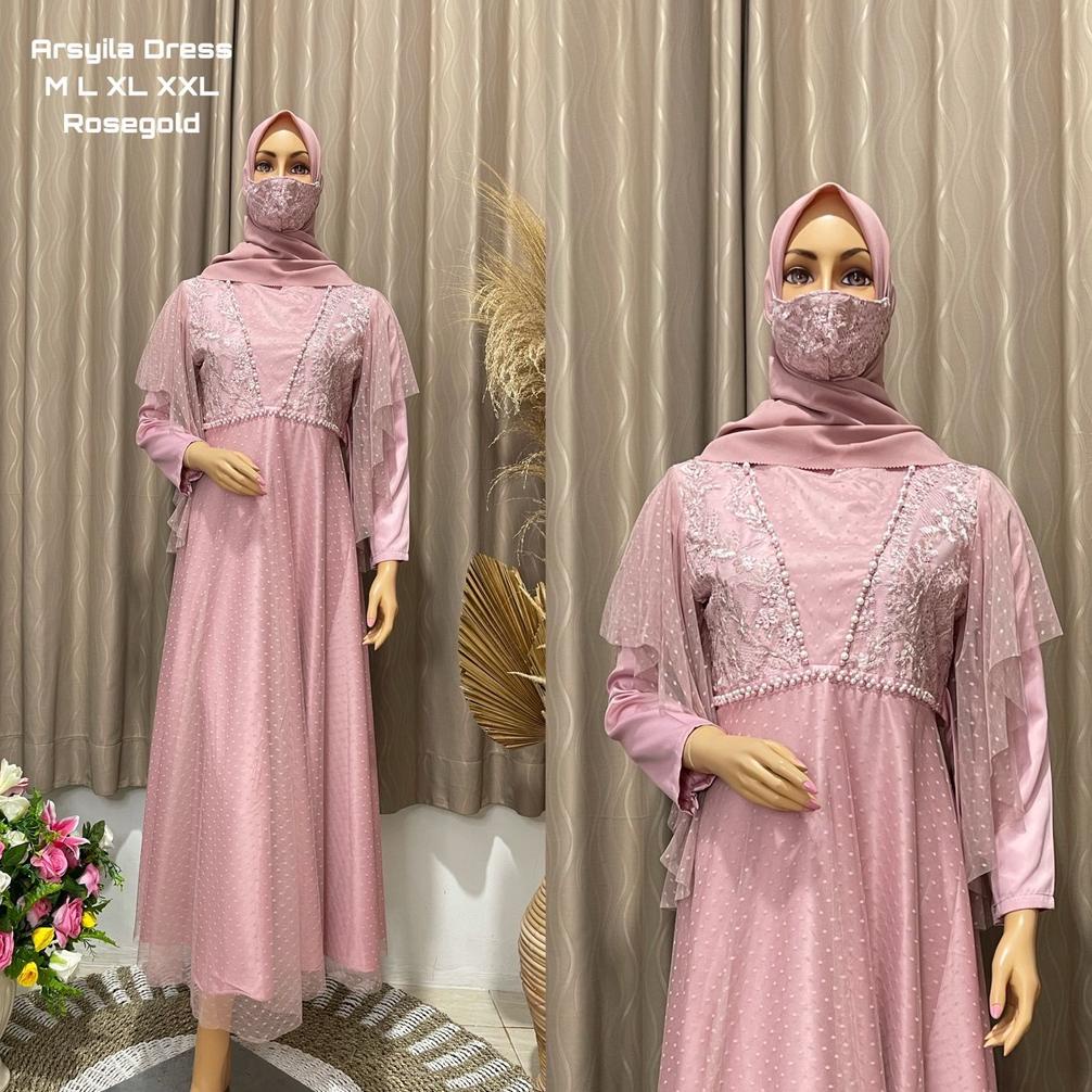 Gamis Tile Arsila| Gamis Tile Dot| Gamis| Gamis Pesta| Gamis Kondangan| Gamis Tile| Gamis Brukat| Ga