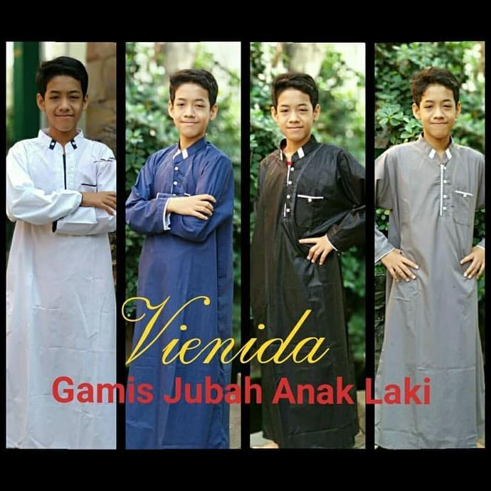 gamis jubah anak remaja laki-laki katun polos