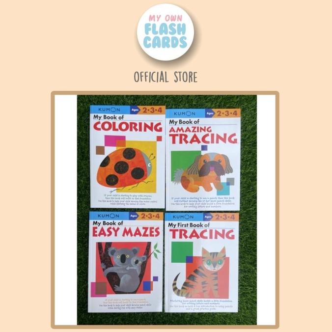 Kumon Set Of 4 My First Book Ages 2 3 4 Coloring Tracing Mazes English