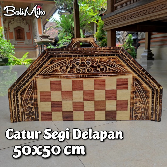 PAPAN CATUR SEGI DELAPAN/CATUR SEGI 8/CATUR KAYU/CATUR UKIR/CATUR UNIK