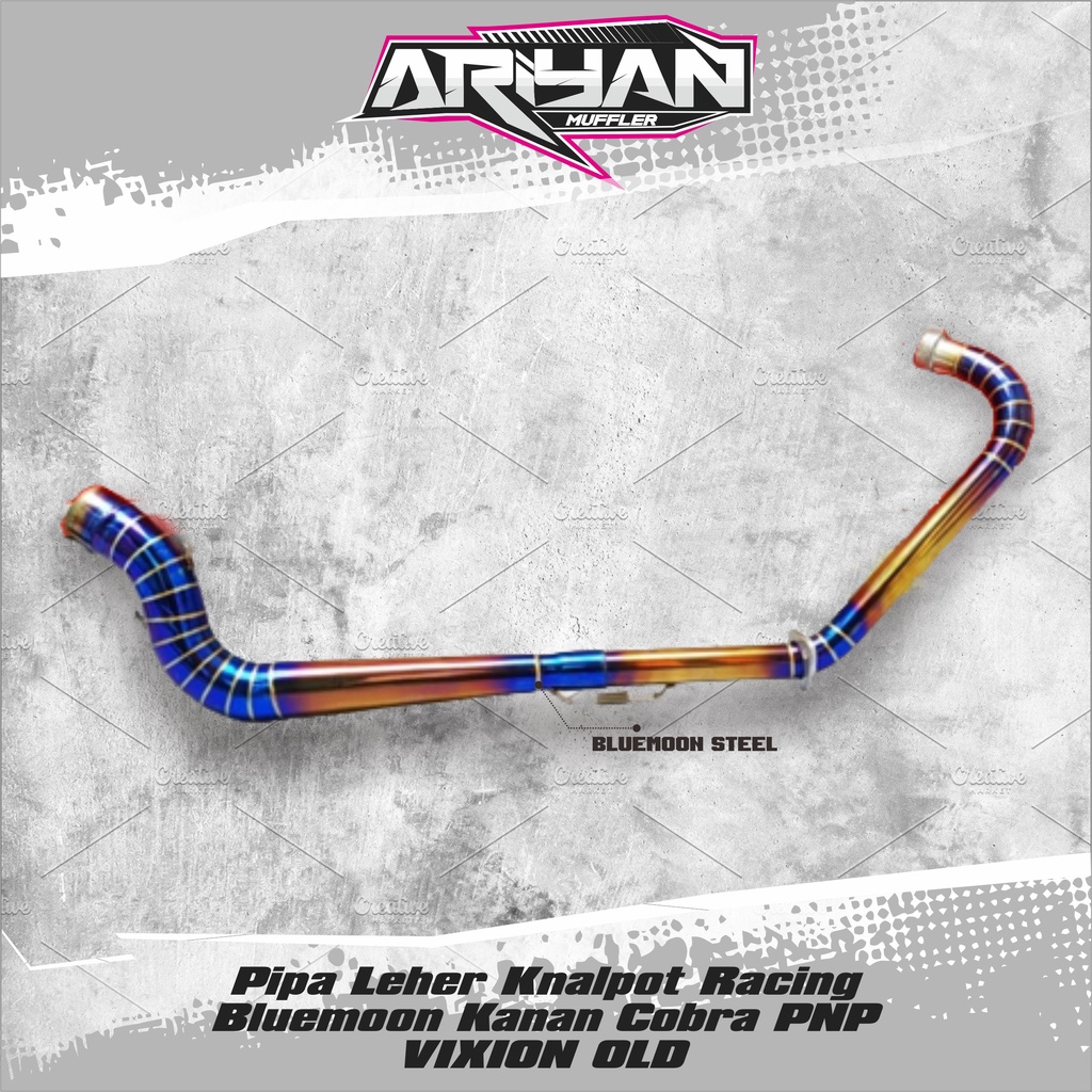 Pipa Leher Knalpot Racing Bluemoon Kanan Cobra PNP VIXION OLD