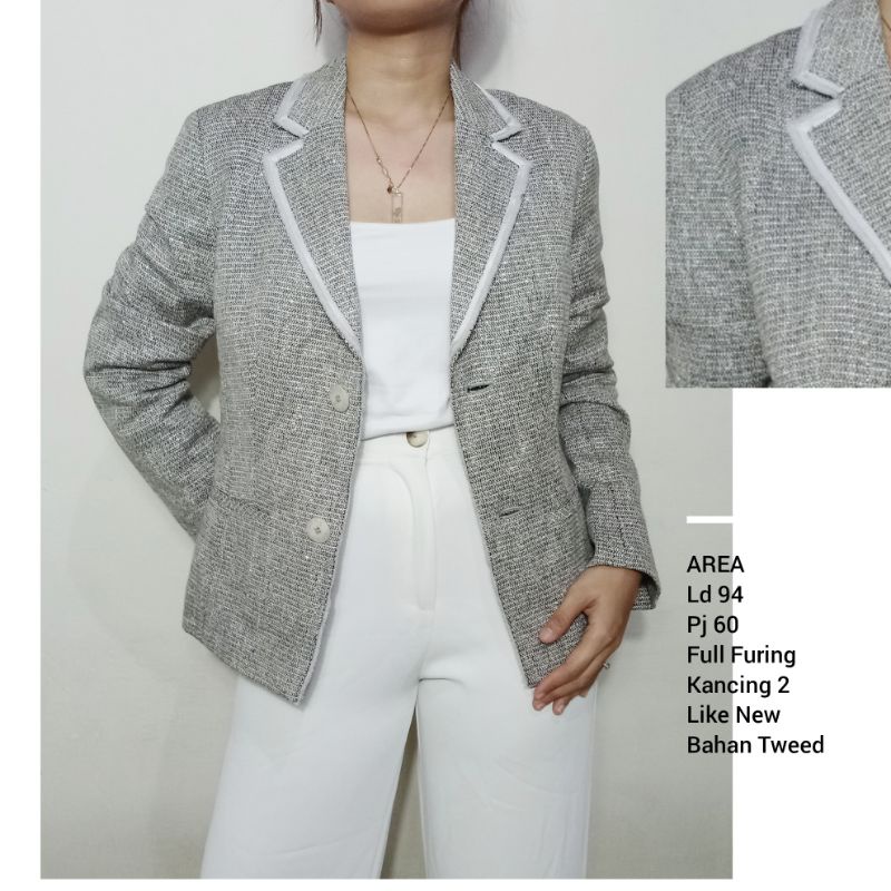 Blazer Style Bahan Woll/ Blazer Tweed/ Blazer Modis Tweed