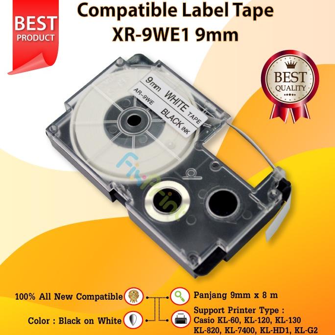 

Trendy Label Tape Casette XR-9WE1 XR-9 Black on White 9mm Printer KL-60 KL120 Casio KL-60 KL-120 KL-130 KL-820 KL-7400 KL-HD1 KL-G2 .,