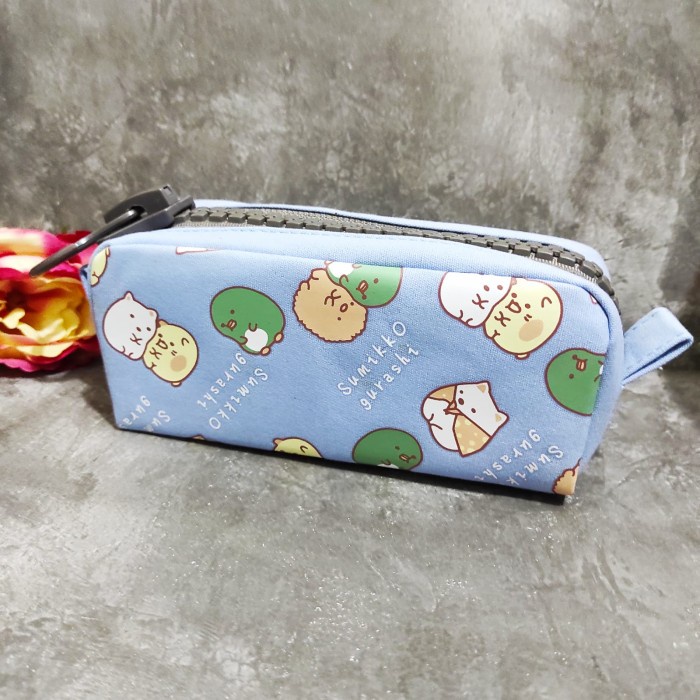 

BAYAR DITEMPAT Tempat pensil Korea Big Zipper kanvas Sumikko Rilakkuma Cat /ALAT TULIS