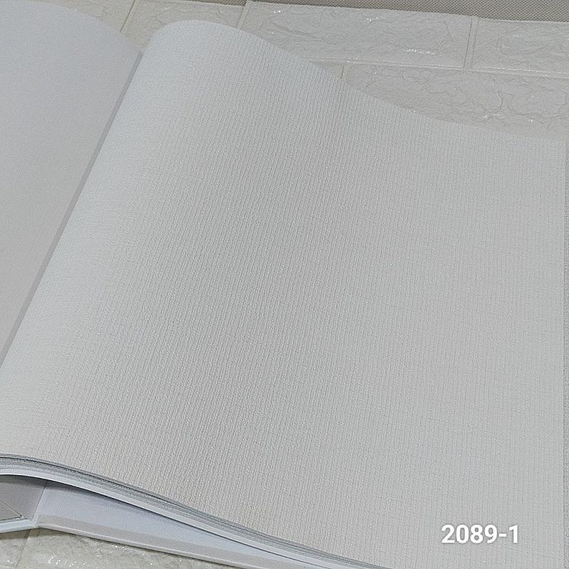 Wallpaper Dinding Vinyl Minimalis Timbul Monokrom Abu Putih