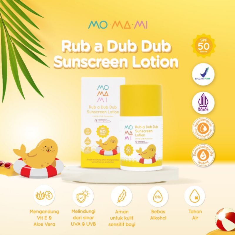 Momami Rub A Dub Dub Sun Lotion 50ml - Krim Tabir Surya