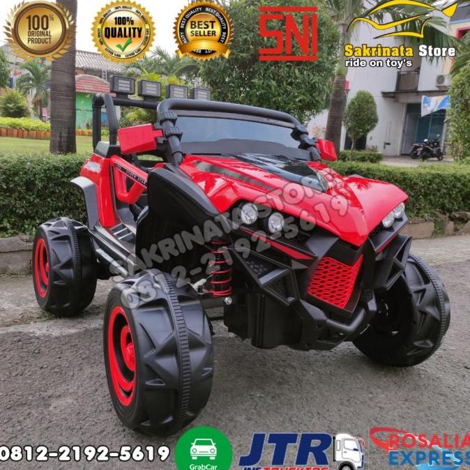 Mobil Aki Mainan Anak Jeep 4WD Mobil Remot Aki kud01