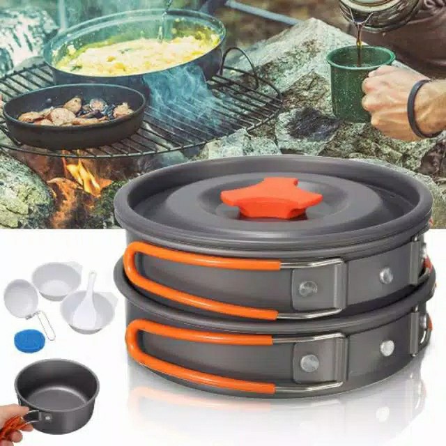 Cooking Set Lwy Ds-200 Outdoor - Misting Nesting Gunung