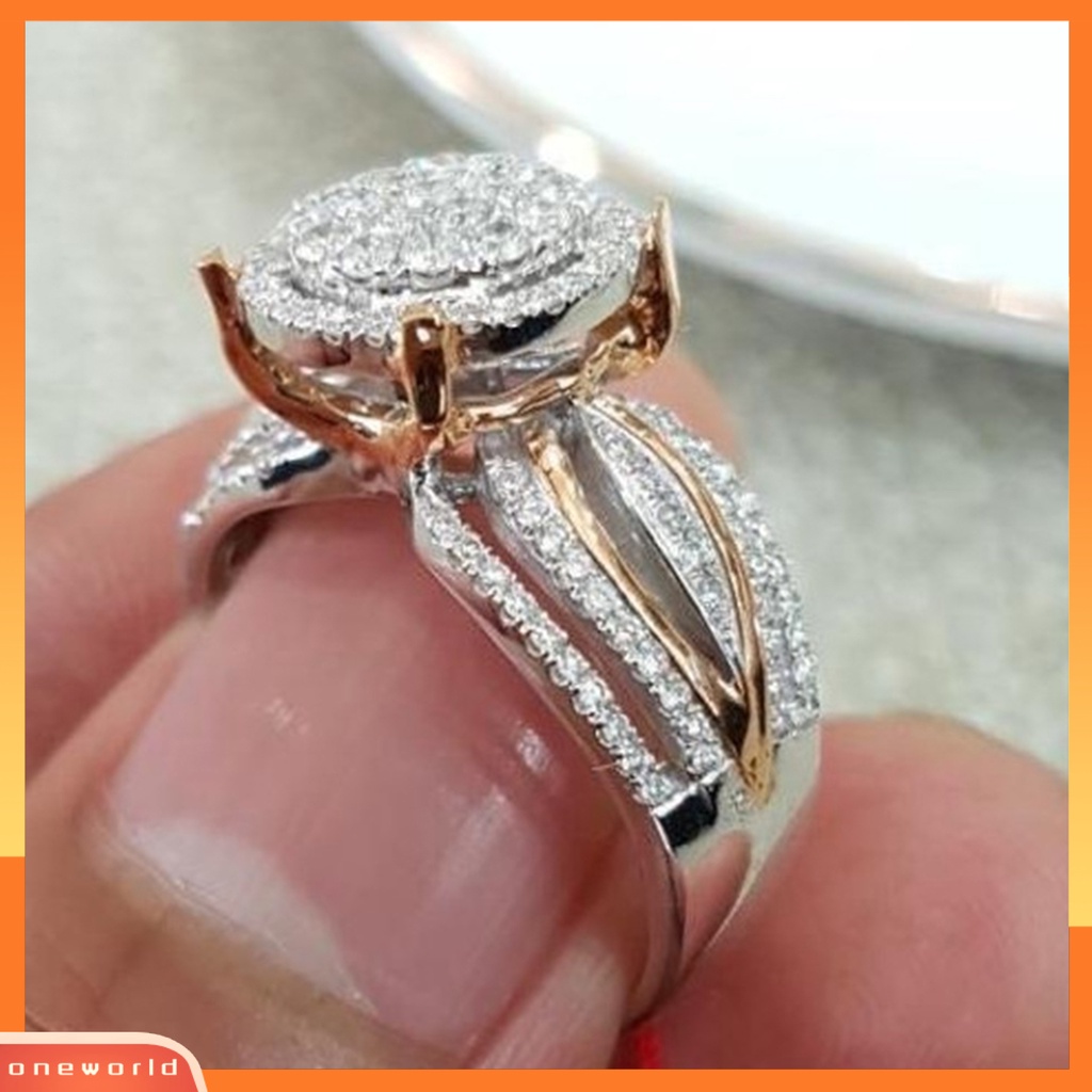 {oneworld} Cincin Wanita Hias Berlian Imitasi Tidak Luntur Ringan Multi Layers Wedding Circlet Untuk Ulang Tahun