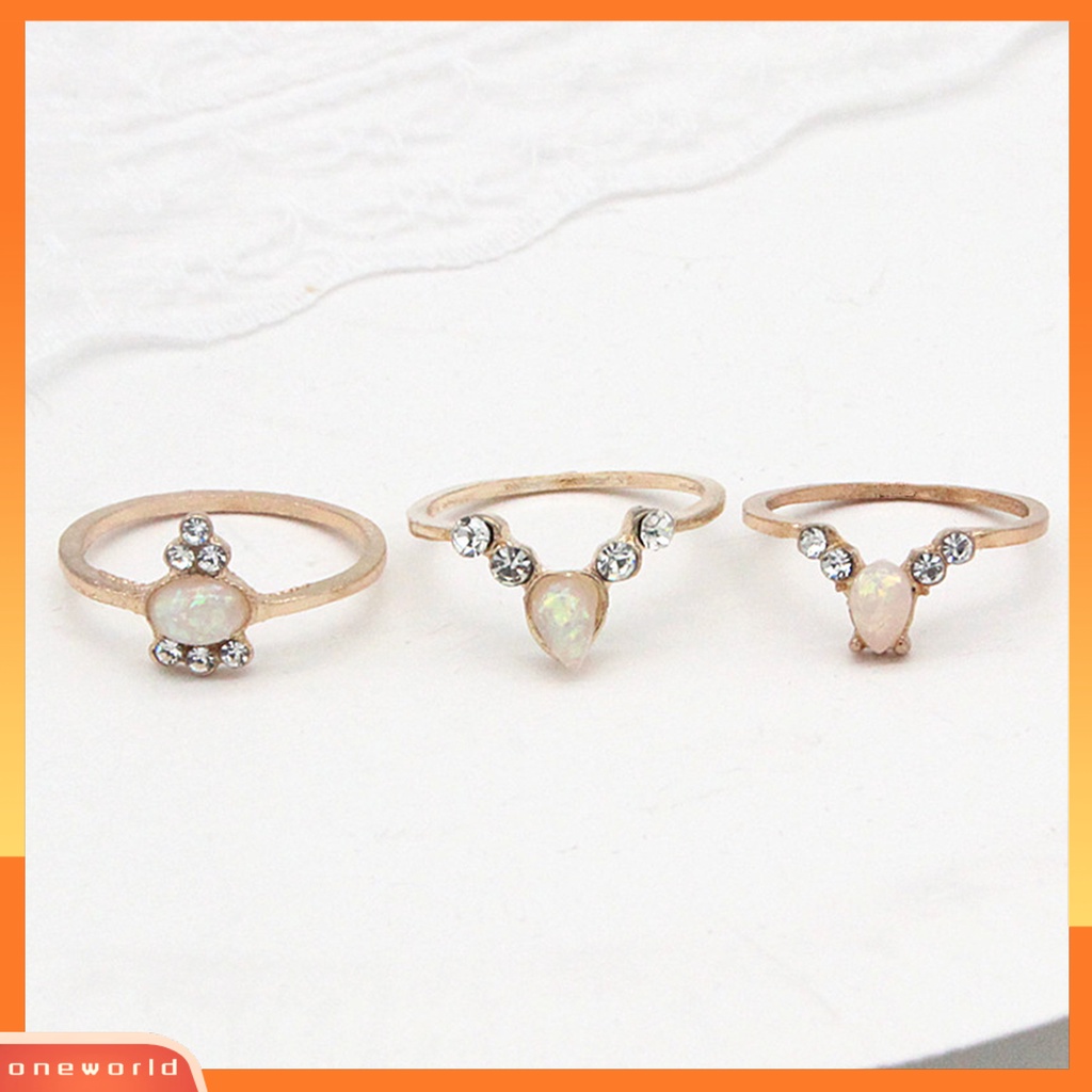 17pcs / set Cincin Buku Jari Aneka Bentuk Gaya Bohemian Untuk Wanita