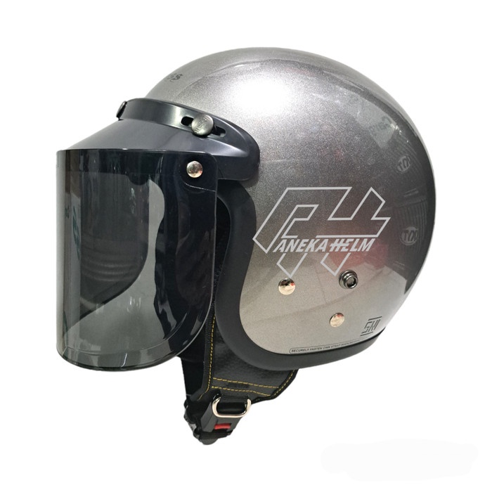 Helm Cargloss Silver Kaca Datar Paket Cargloss Original