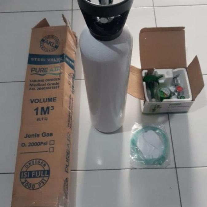 Tabung Oksigen Baru 1 M3 Full Set - Alat Bantu Pernafasan Onculaah