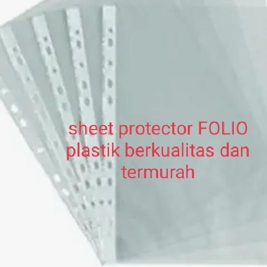 

plastik sheet protector FOLIO minimal order 1 pak isinya 100 lembar