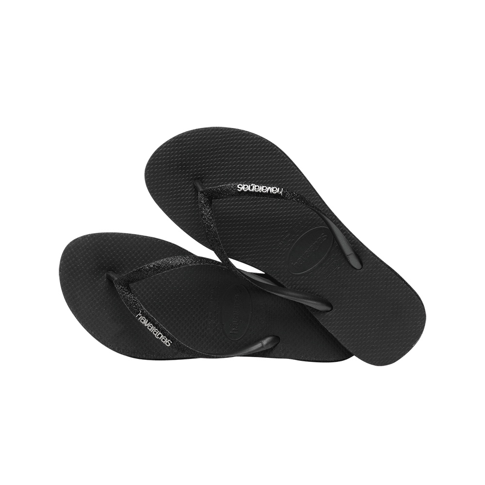 Havaianas 0090 Slim Sparkle Metallic - Black - Sandal Wanita
