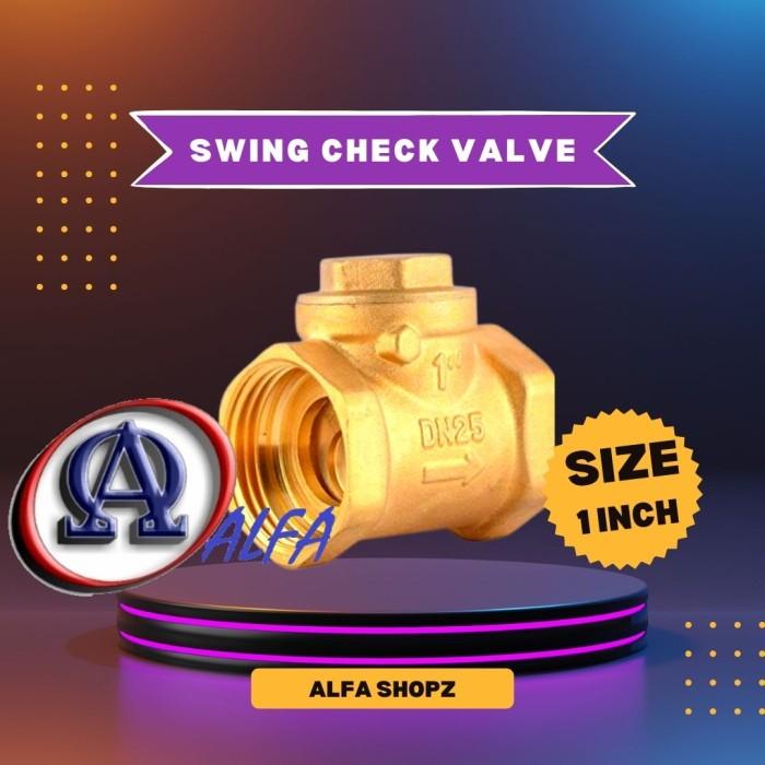Terlaris Swing Check Valve Kuningan , Klep Tabok Brass , Bronze 1" Inch