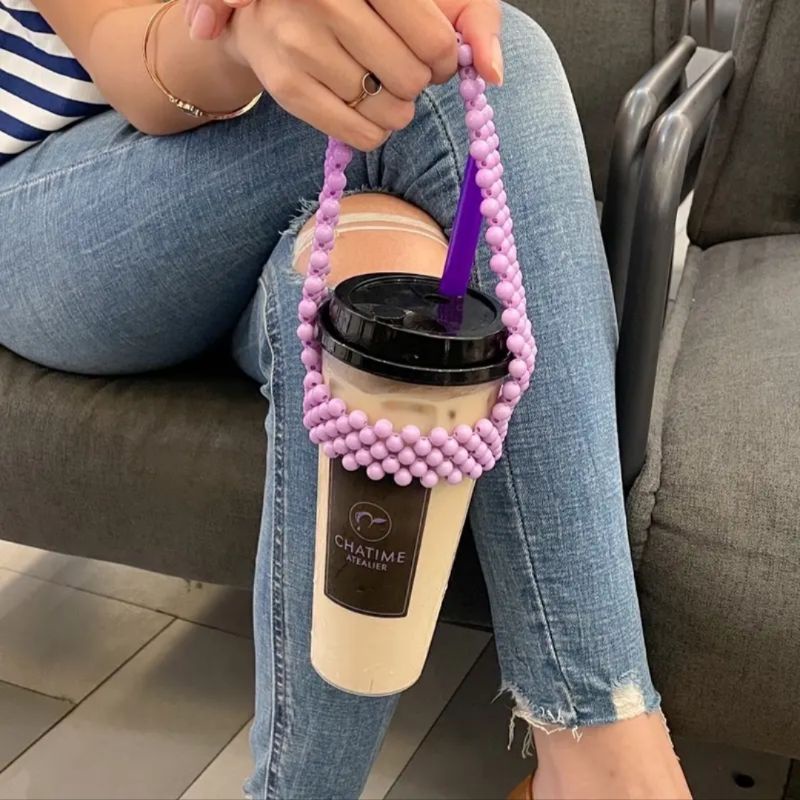 Cup sleeve beaded/ Pegangan boba cup/ Cup sleeve manik-manik by feb