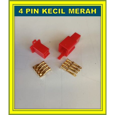 SOKET  4 PIN SKUN KECIL MERAH / SOCKET KABEL 4 PIN SKUN KECIL / KONEKTOR 4 PIN KECIL