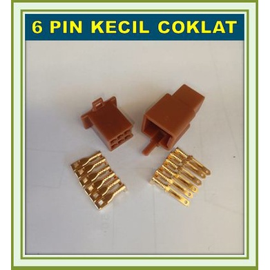 SOKET  6 PIN SKUN KECIL COKLAT / SOCKET KABEL 6 PIN KECIL / KONEKTOR 6 PIN KECIL