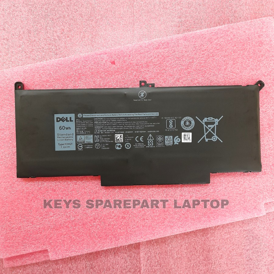 Baterai Laptop Original De Del Latitude 7280 7290 7380 7390 7480 F3YGT 2 7000 7490