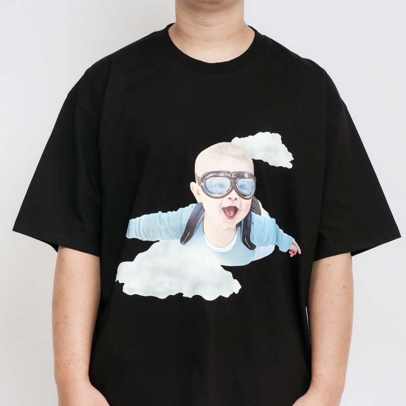 ADLV. Baby Face Sky Diving Black Tee