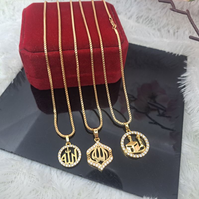 [COD] Kalung islami Yaxiya dewasa liontin Perhiasan Imitasi Lapis Emas