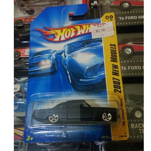 HOT WHEELS 66 CHEVY NOVA 2007 BLACK DOFF RARE