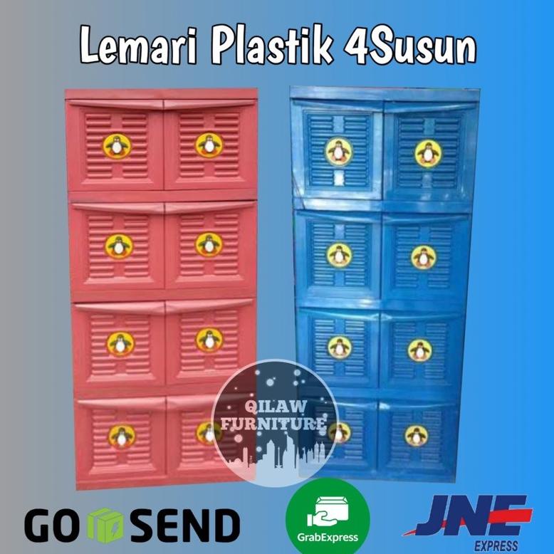 BARU lemari baju pakaian plastik 4susun dan 3susun jumbo multi club PH4/PH3