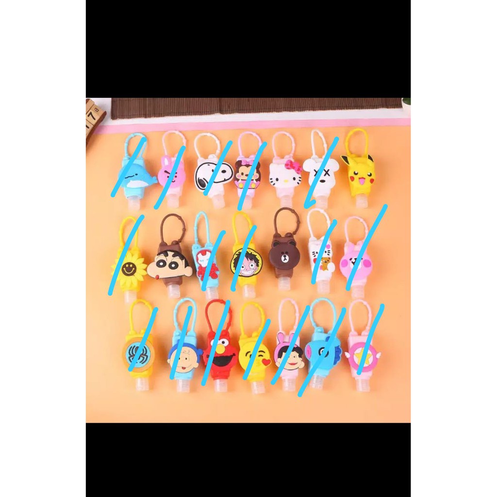 Botol HandSanitizer + Isi handsanitizer Gantungan cartoon Tas Sekolah