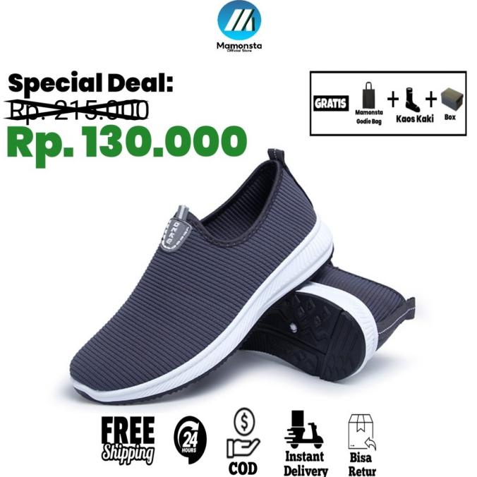 Promo SEPATU SNEKERS OLAHRAGA SLIPON TANPA TALI PRIA WANITA COWOK CEWEK