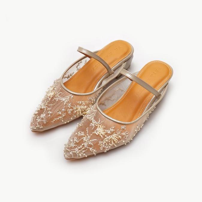 Promo VAIA X Aleza Sandal Heels Wanita Dalila Metallic Rose Gold 4 CM