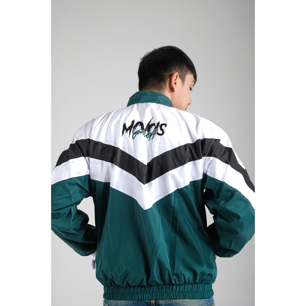 Mcvois Jaket Retro Pria Wanita Jacket Sport Hijau