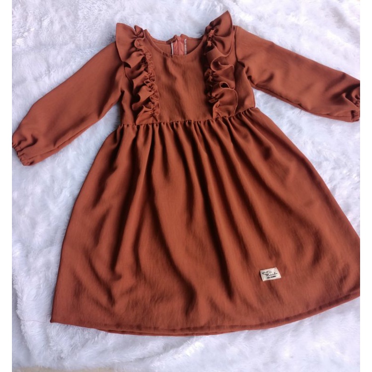 Dress Tunik crinkel/gamis muslim crinkel anak(1-3 tahun)