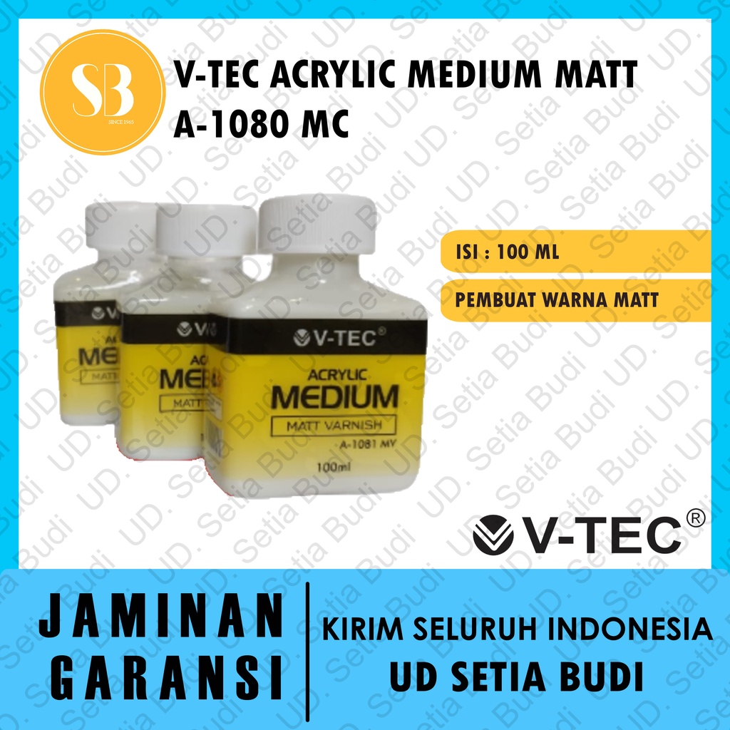 V-tec Acrylic Medium Matt Varnish A-1081 MV Efek Warna Matt