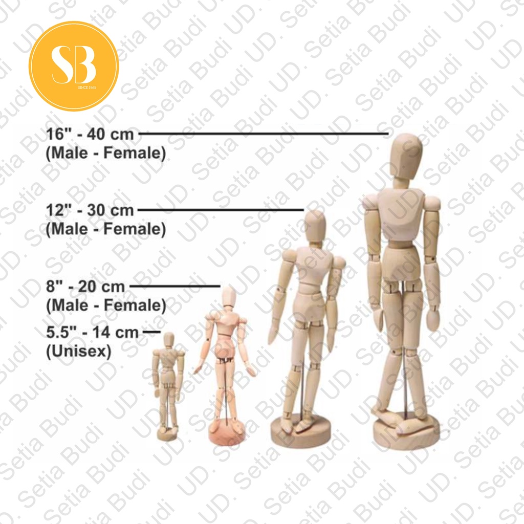 V-TEC Manekin Kayu Manusia / Mannequin Manusia Untuk Model Lukis